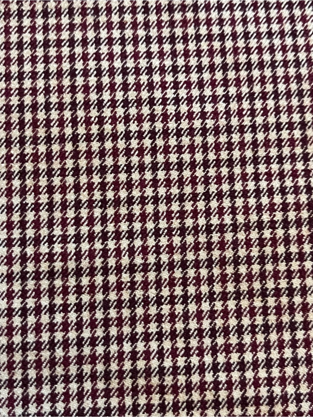 Loft Women’s Size 6 Burgundy and Cream Houndstooth Sutton Skinny Pants - Picture 5 of 10